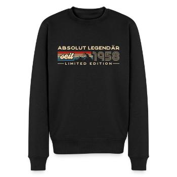 Retro 1958 Jahrgang 65er Vintage Geburtstag - Männer Premium Bio Pullover - Schwarz - Vorne - Nico (187cm)