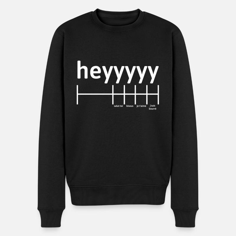 heyyyyy - Pull Premium bio Homme - noir