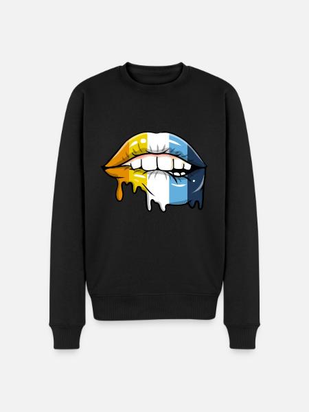 Dripping lips Aroace Pride - Men's Premium Organic Jumper - black