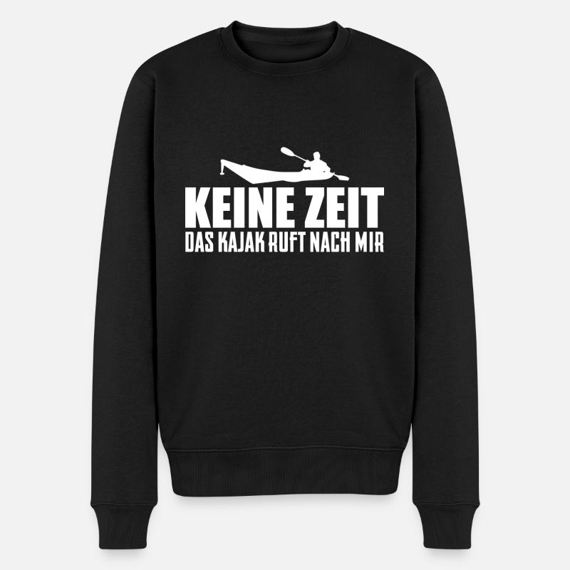 Kajak Kanu fahren Kajakfahrer Geschenkidee - Männer Premium Bio Pullover - Schwarz