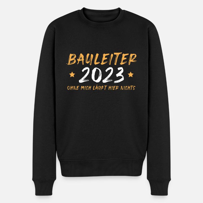 Bauleiter 2023 Baustelle Bauleitung - Männer Premium Bio Pullover - Schwarz
