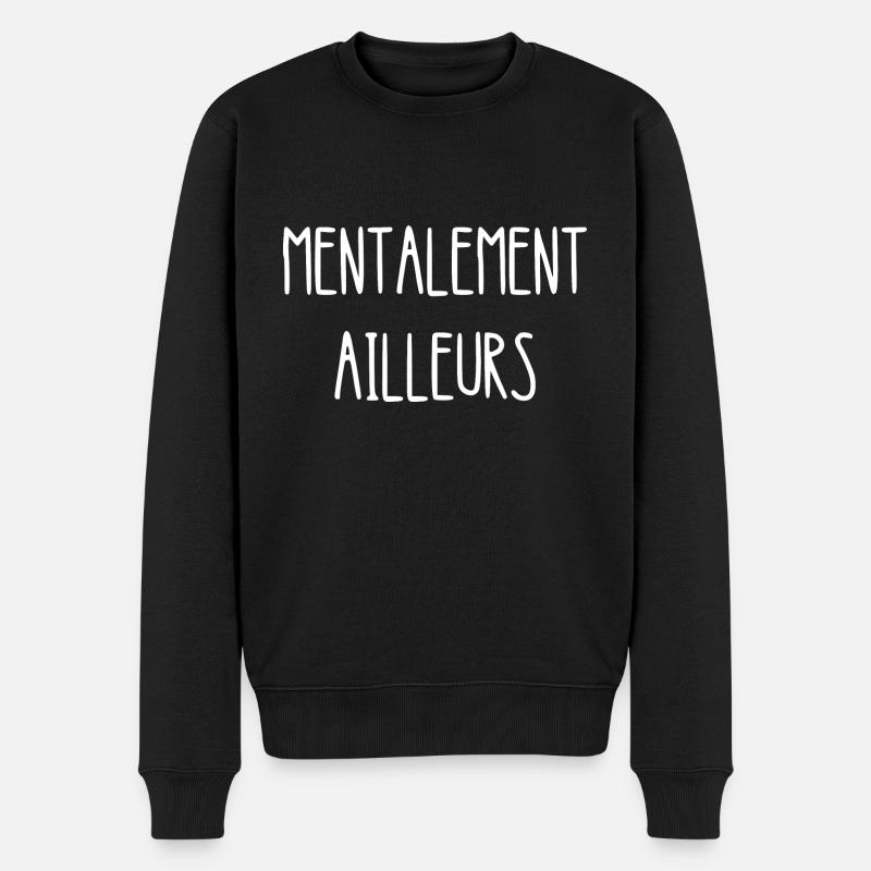 mentalement ailleurs - Pull Premium bio Homme - noir
