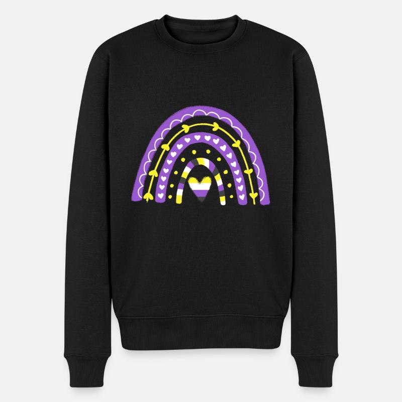 Non binaire Pride Boho Rainbow - Pull Premium bio Homme - noir