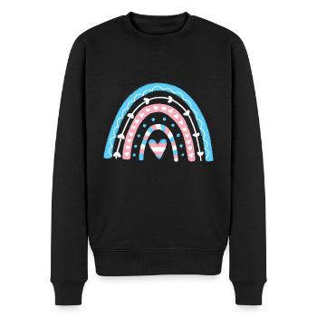 Transgender Pride Boho Rainbow - Men's Premium Organic Jumper - black - Front - Nico (187cm)