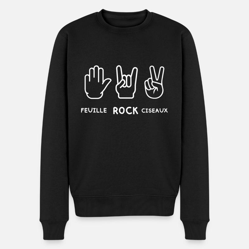 feuille rock ciseaux - Pull Premium bio Homme - noir