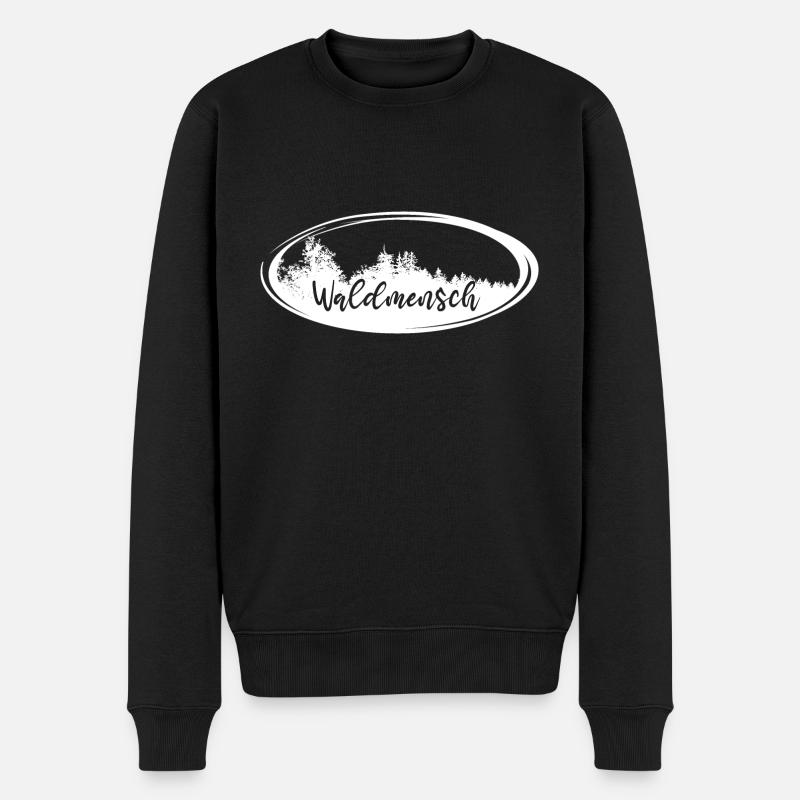Waldmensch - Männer Premium Bio Pullover - Schwarz