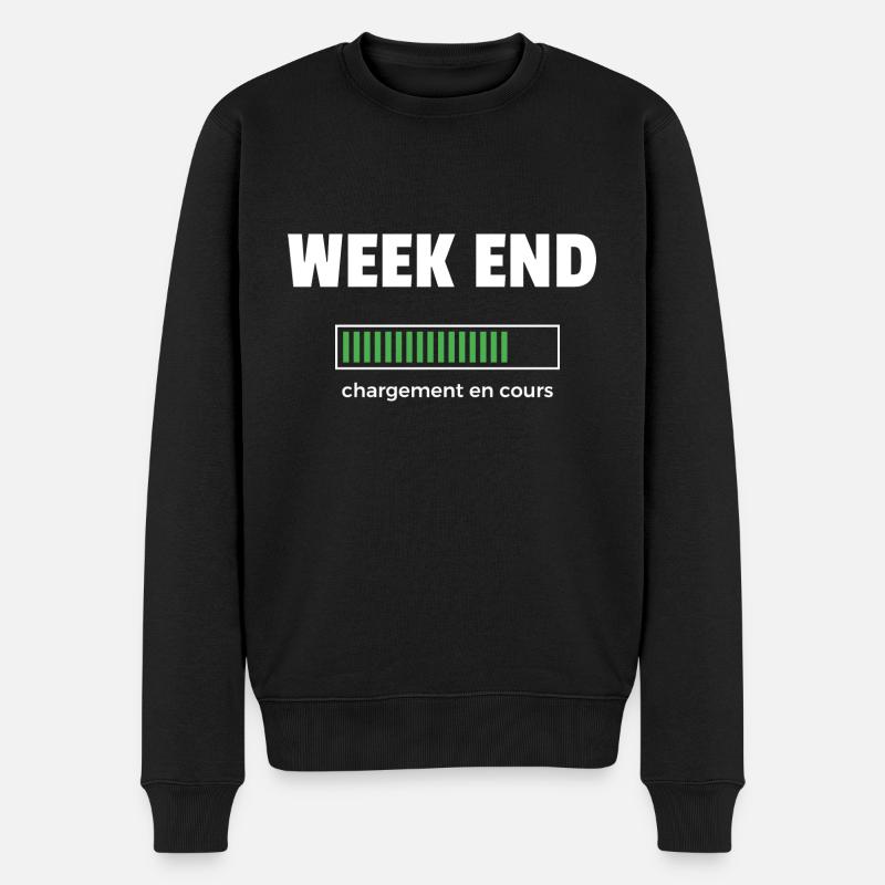 week end - Pull Premium bio Homme - noir