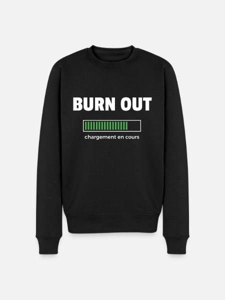 burn out - Pull Premium bio Homme - noir