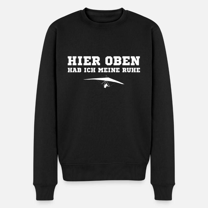 Deltasegler Drachenfliegen Hängegleiter Pilot - Männer Premium Bio Pullover - Schwarz