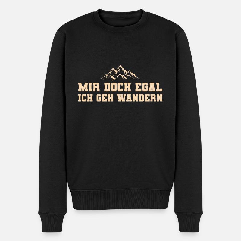 Berge Mir doch egal Ich geh Wandern - Männer Premium Bio Pullover - Schwarz
