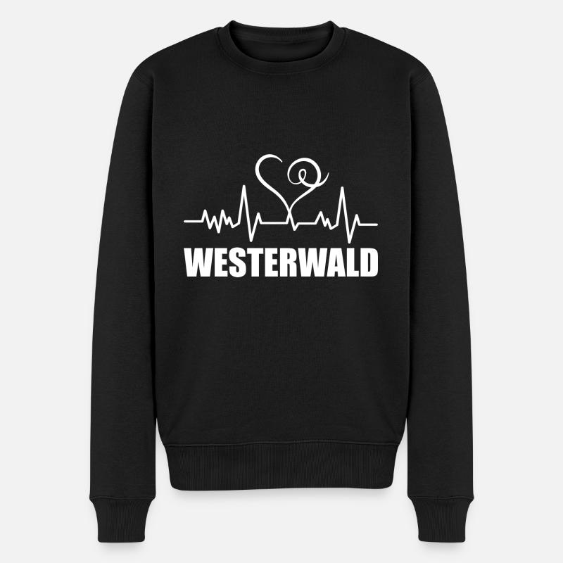 Heartbeat Westerwald - Männer Premium Bio Pullover - Schwarz