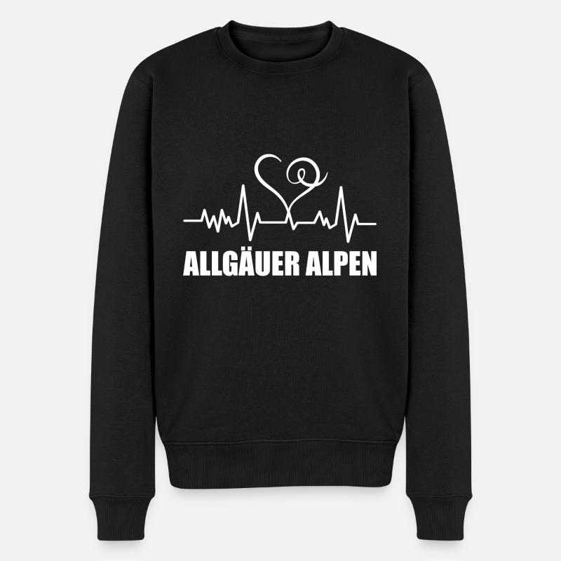 Heartbeat Allgäuer Alpen - Männer Premium Bio Pullover - Schwarz
