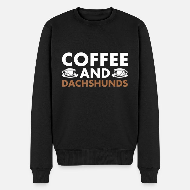 Café et teckel - Pull Premium bio Homme - noir
