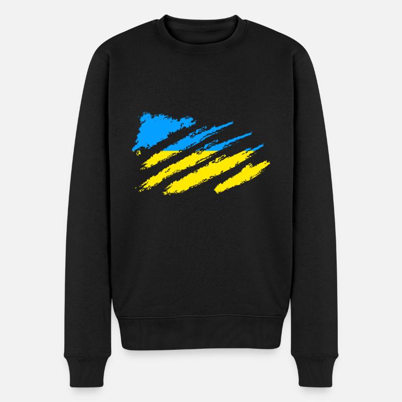 Ukraine Peace - Männer Premium Bio Pullover - Schwarz