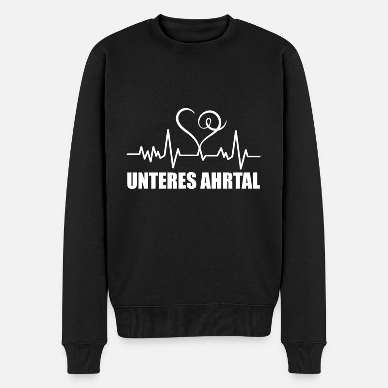 Heartbeat Unteres Ahrtal - Männer Premium Bio Pullover - Schwarz