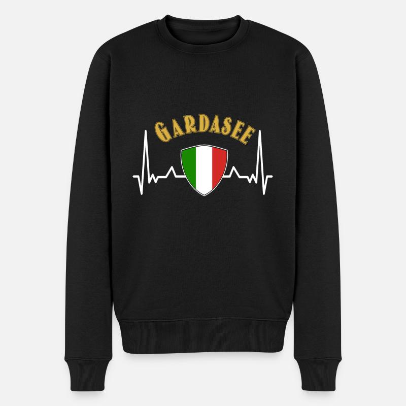 Gardasee Urlaub - Männer Premium Bio Pullover - Schwarz