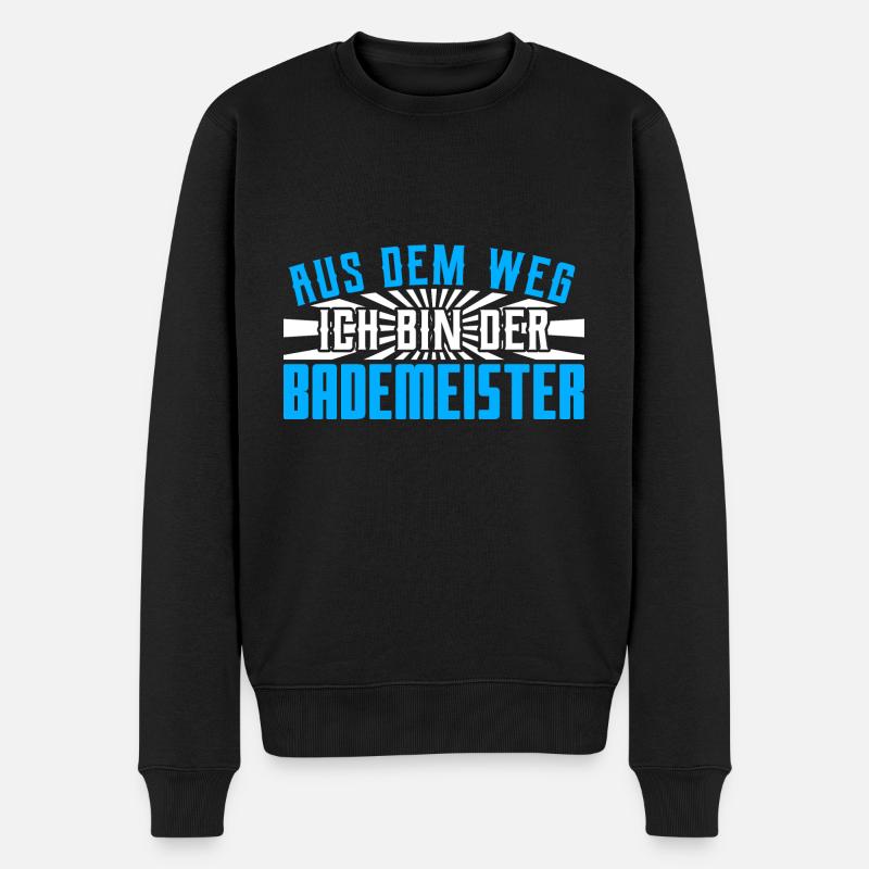 Spruch Bademeister - Männer Premium Bio Pullover - Schwarz