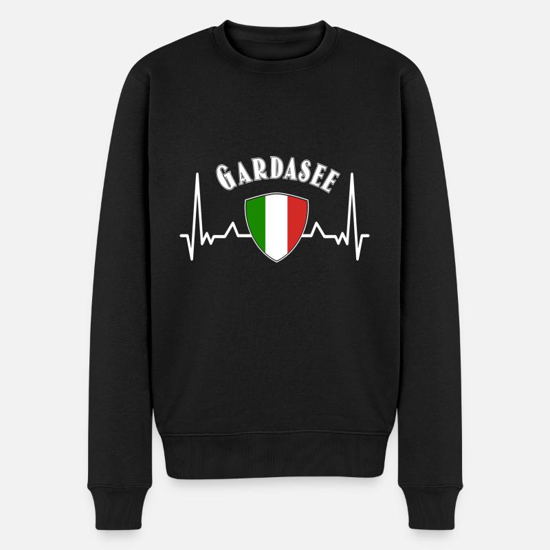 Gardasee - Männer Premium Bio Pullover - Schwarz