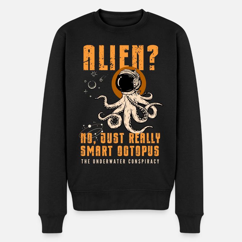 Étranger? Non, juste Smart Octopus - Pull Premium bio Homme - noir