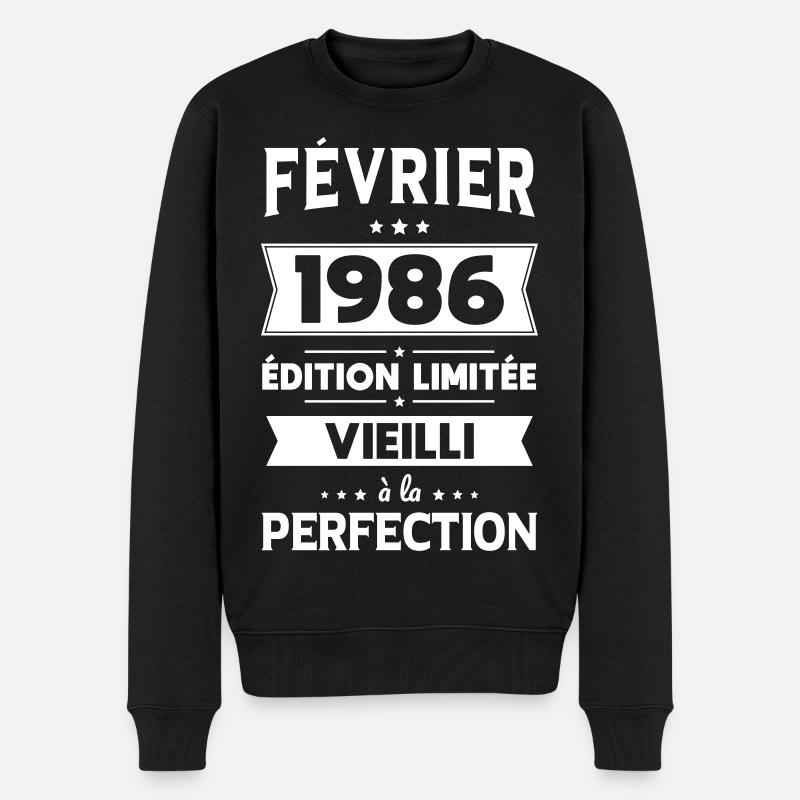 40. Jubiläum – Februar 1986 Perfektion - Männer Premium Bio Pullover - Schwarz