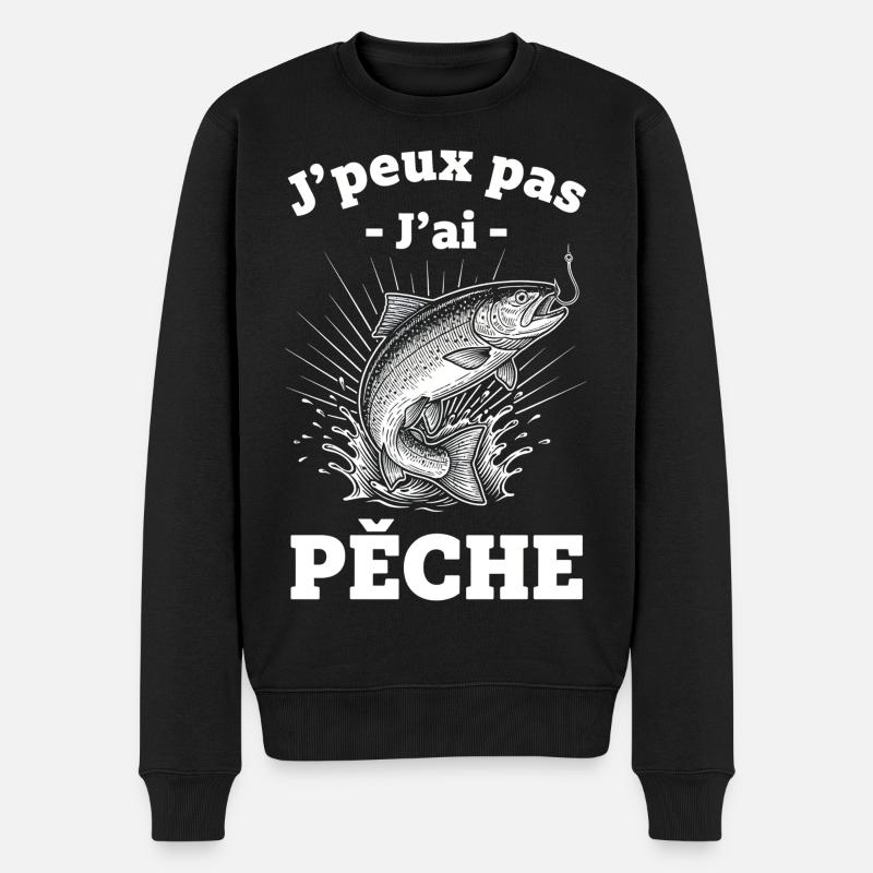 J'peux pas j'ai Pêche - Pull Premium bio Homme - noir