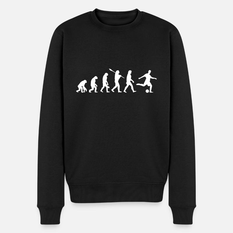 Fussball Evolution - Männer Premium Bio Pullover - Schwarz