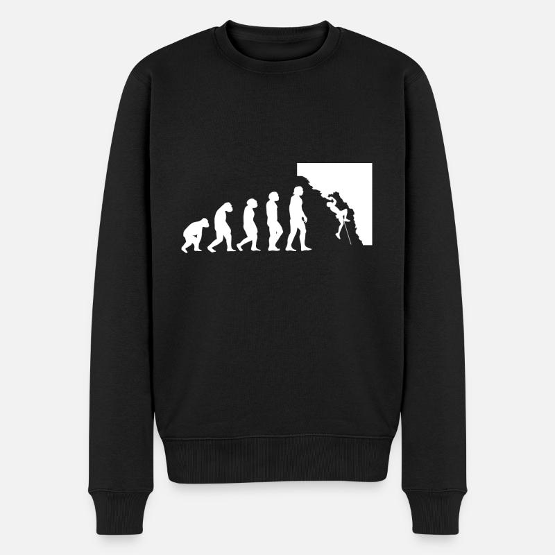 Evolution Kletterer - Männer Premium Bio Pullover - Schwarz