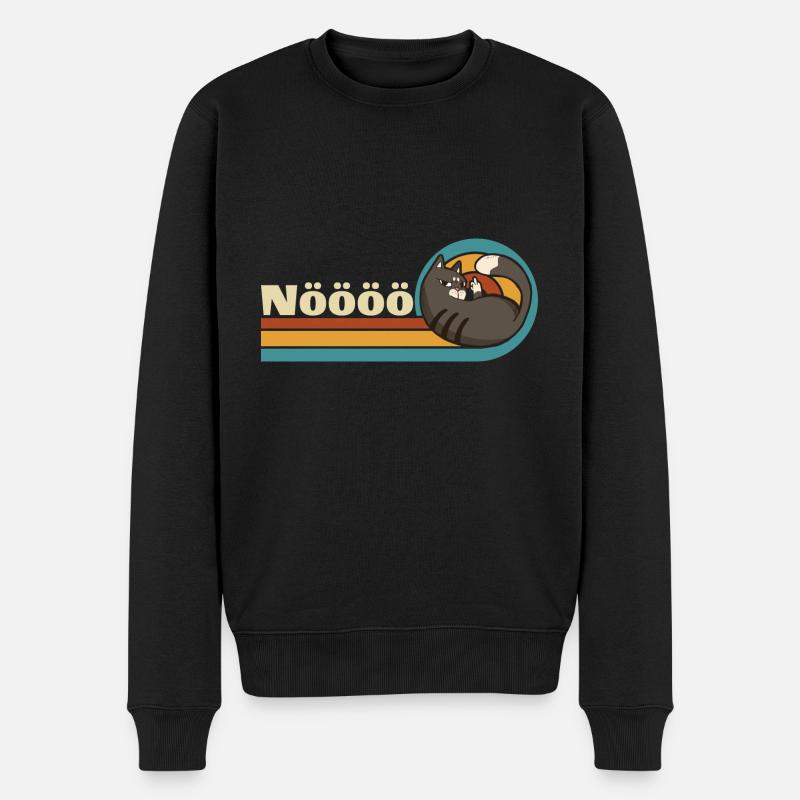 Lustige Katze - Männer Premium Bio Pullover - Schwarz