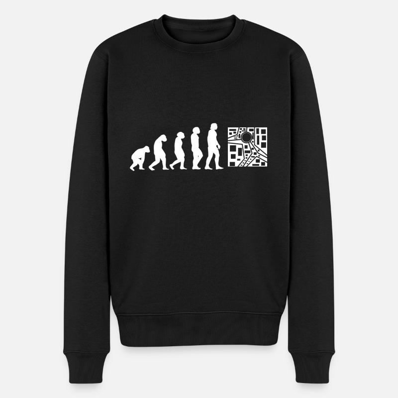 Evolution Geocacher - Männer Premium Bio Pullover - Schwarz