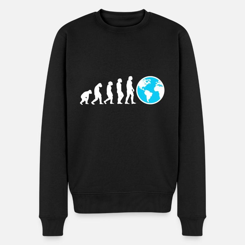 Evolution Geografielehrer - Männer Premium Bio Pullover - Schwarz
