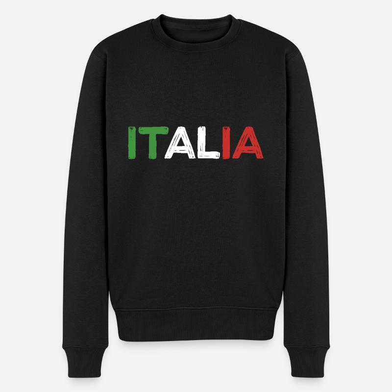 italia sommer - Männer Premium Bio Pullover - Schwarz