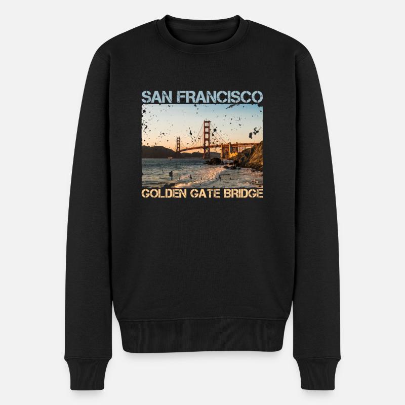 San Francisco - Männer Premium Bio Pullover - Schwarz
