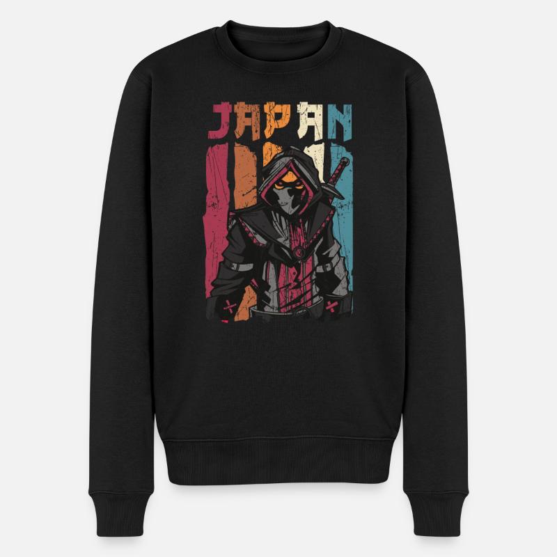 Japan Samurai Ninja Krieger - Männer Premium Bio Pullover - Schwarz