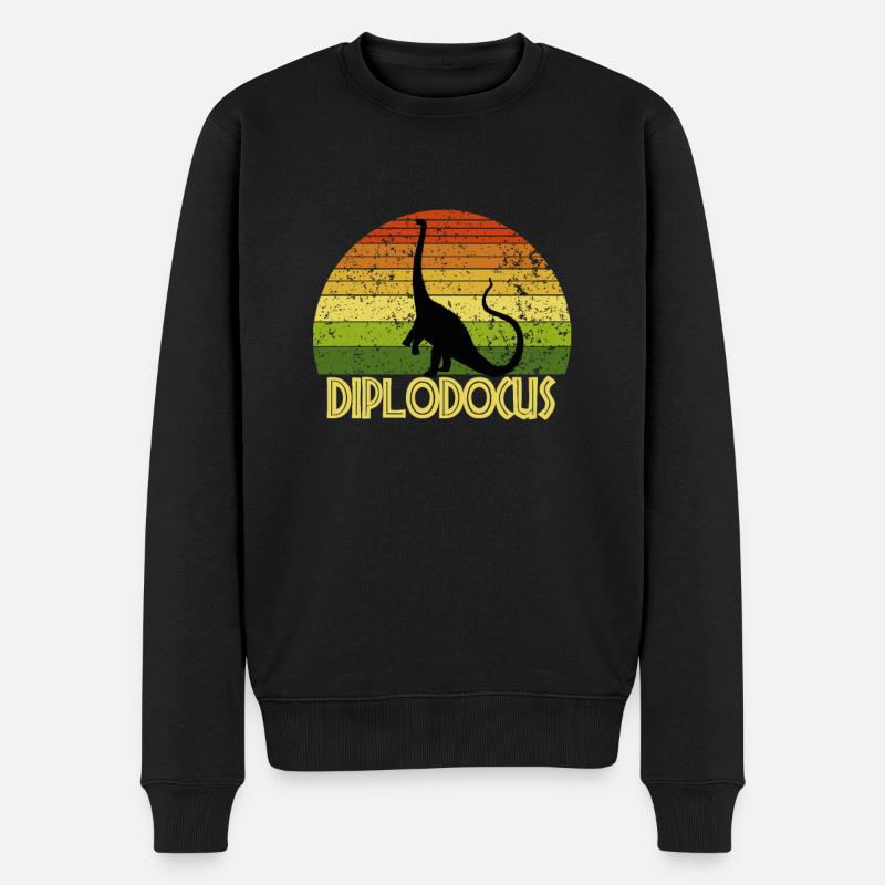 Diplodocus - Männer Premium Bio Pullover - Schwarz