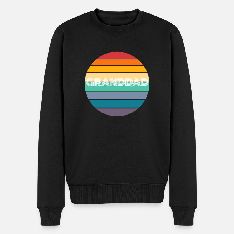 Rainbow Granddad Retro Vintage - Männer Premium Bio Pullover - Schwarz