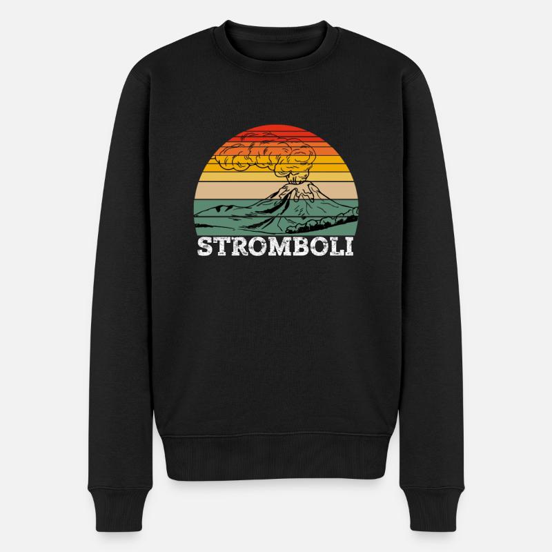 Stromboli - Männer Premium Bio Pullover - Schwarz