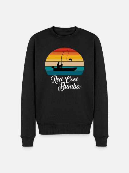 Reel Cool Bumba Fishing Gifts - Men's Premium Organic Jumper - black