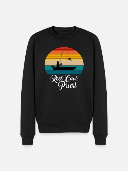 Hjul Cool Priest Fiskegaver - Økologisk premium-sweatshirt til mænd - sort