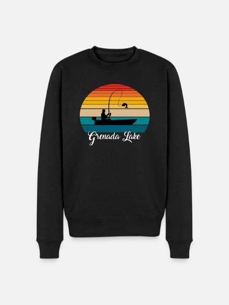 Grenada Lake Fishing Spot - Men's Premium Organic Jumper - black
