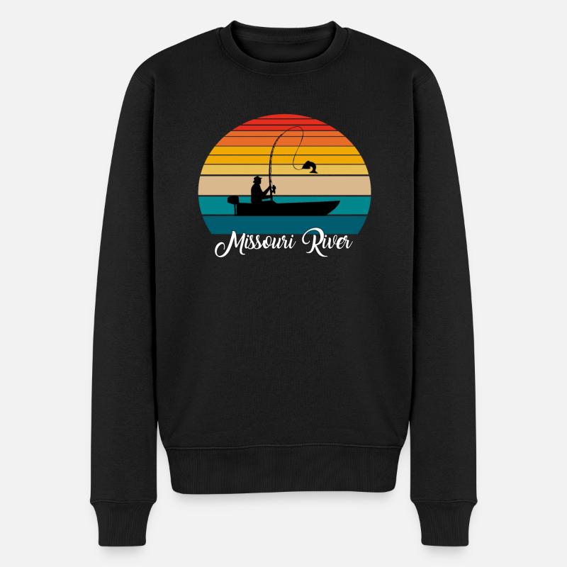 Missouri River Fishing Spot - Männer Premium Bio Pullover - Schwarz