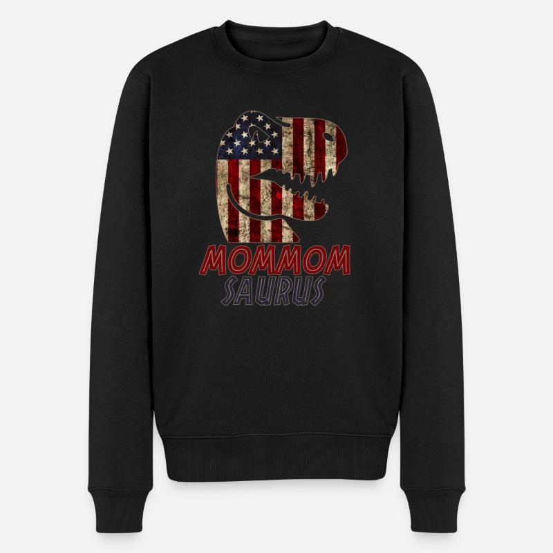 Dinosaure mommom patriotique - Pull Premium bio Homme - noir