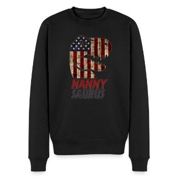 Patriotic Nanny Dinosaur - Men's Premium Organic Jumper - black - Front - Nico (187cm)