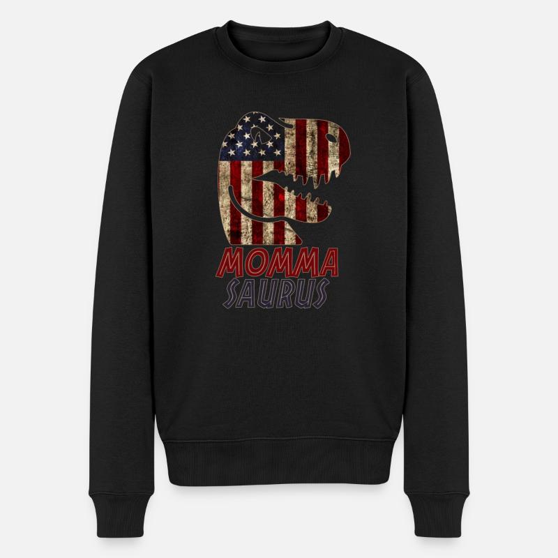 Maman patriotique Dinosaure - Pull Premium bio Homme - noir