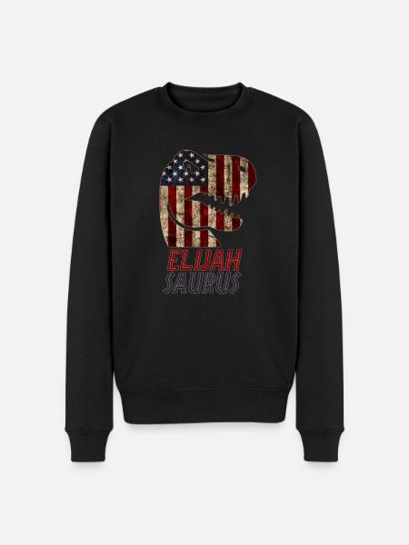 Patriotic Elijah Dinosaur Elijahsaurus - Men's Premium Organic Jumper - black