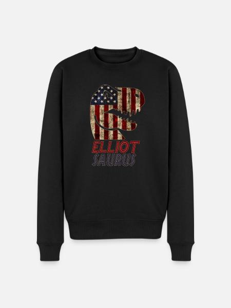 Patriotic Elliot Dinosaur Elliotsaurus - Men's Premium Organic Jumper - black