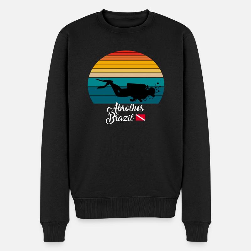 Abrolhos Brazil Diving - Männer Premium Bio Pullover - Schwarz
