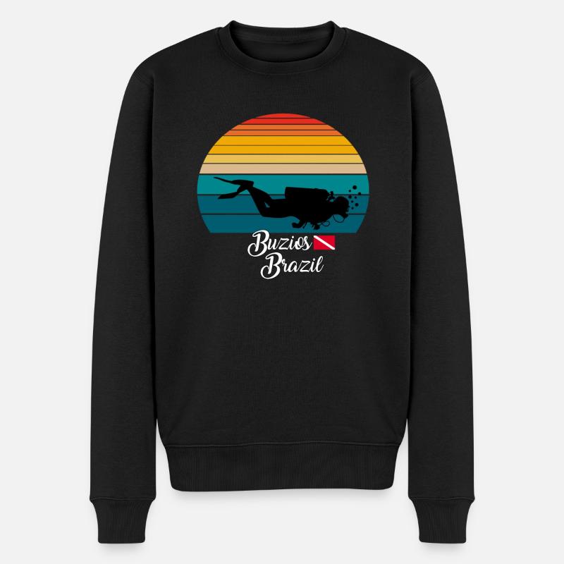 Buzios Brazil Diving - Männer Premium Bio Pullover - Schwarz