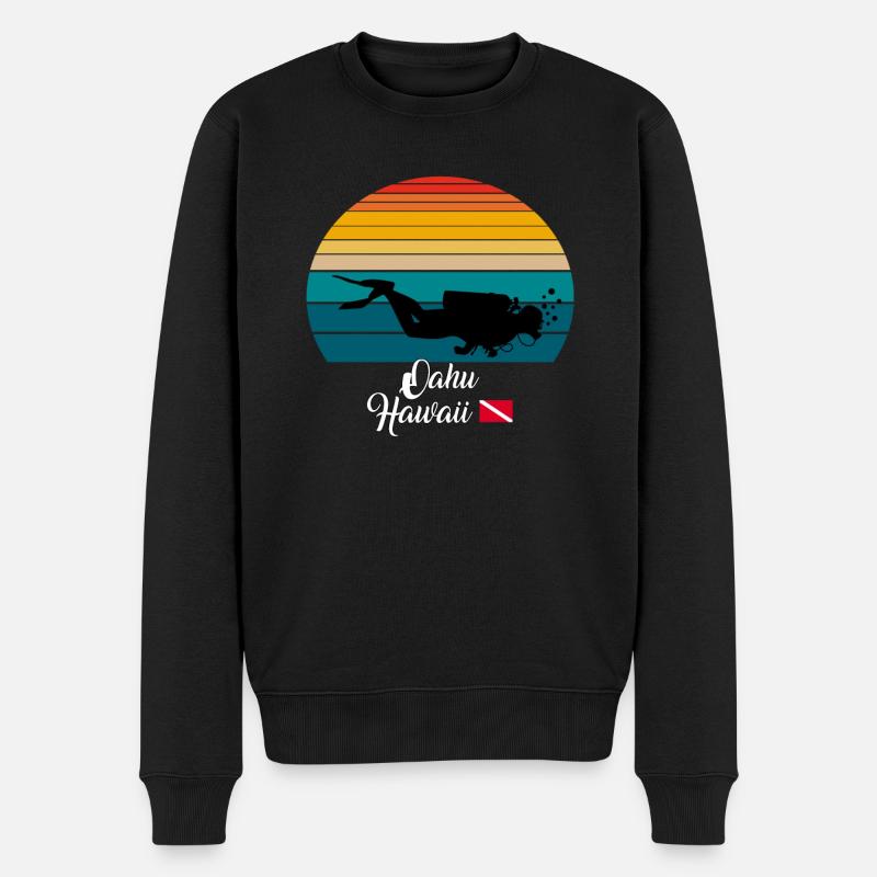 Oahu Hawaii Diving - Männer Premium Bio Pullover - Schwarz
