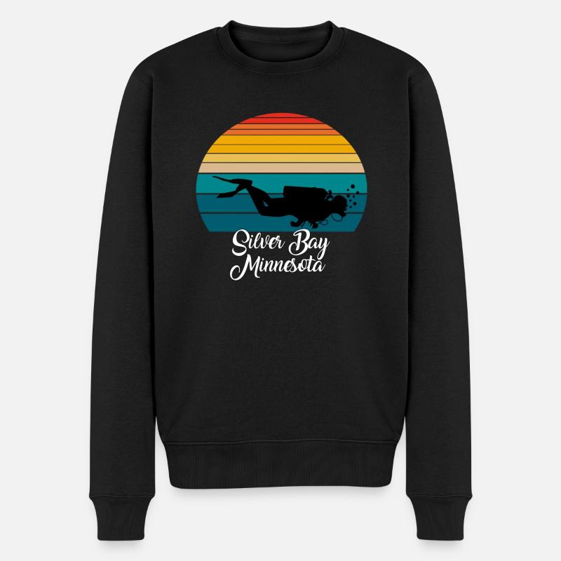 Silver Bay Minnesota Diving - Männer Premium Bio Pullover - Schwarz