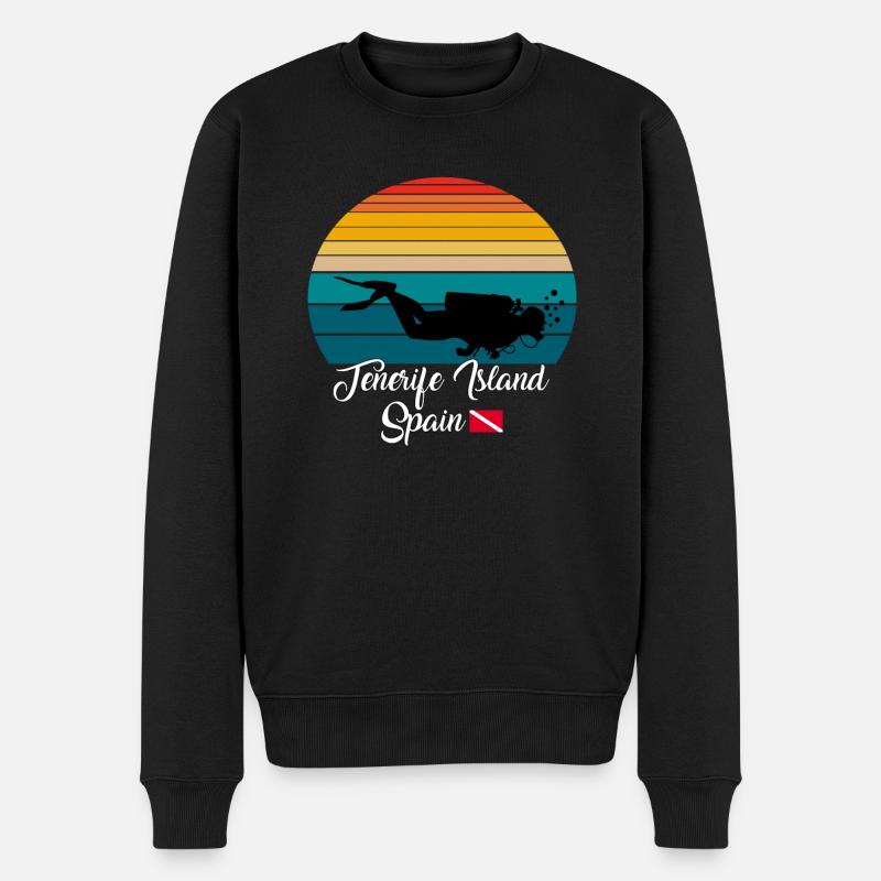 Île de Tenerife Espagne Plongée - Pull Premium bio Homme - noir